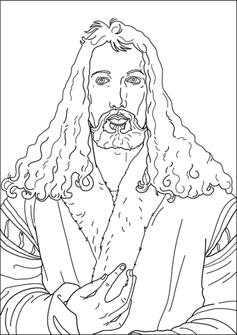 Self Portrait By Albrecht Durer Coloring Page